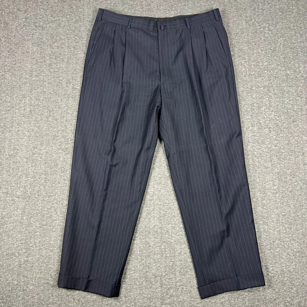 Vintage Brooks Brothers Golden Fleece 2 Piece Suit Men 44R Pinstripe Wool USA